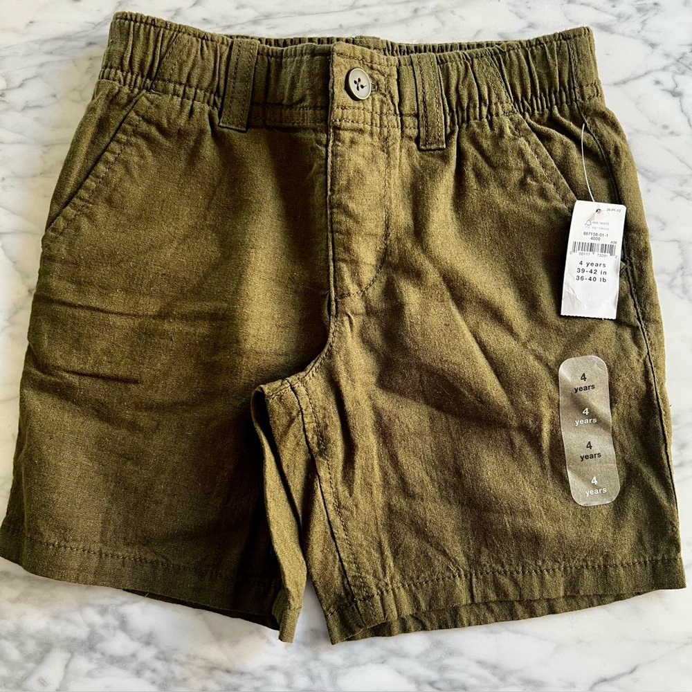 GAP Olive Green Kids Linen Shorts